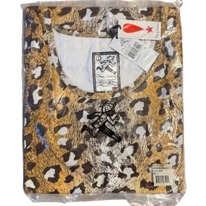 Play Cloths Leopard Cheetah Print Tank Top 100% Cotton Big Cat Unisex Large